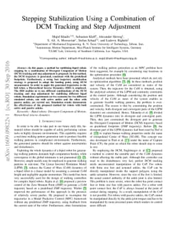 Stepping Stabilization Using a Combination of DCM Tracking and Step
  Adjustment