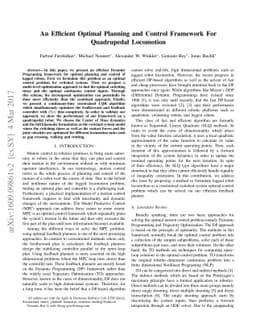 An Efficient Optimal Planning and Control Framework For Quadrupedal
  Locomotion