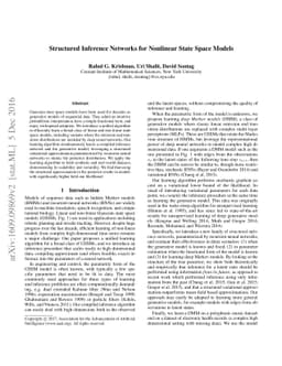 Structured Inference Networks for Nonlinear State Space Models
