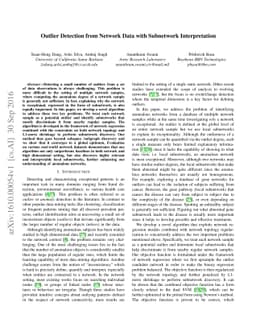 Outlier Detection from Network Data with Subnetwork Interpretation