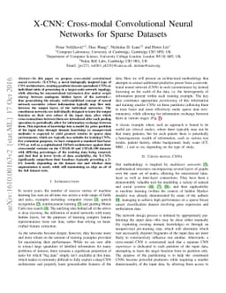 X-CNN: Cross-modal Convolutional Neural Networks for Sparse Datasets