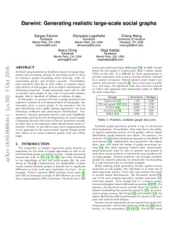 Darwini: Generating realistic large-scale social graphs