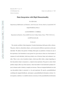 Data Integration with High Dimensionality