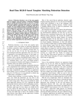 Real-Time RGB-D based Template Matching Pedestrian Detection
