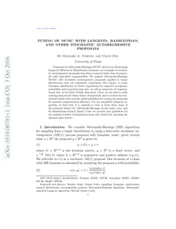 Tuning of MCMC with Langevin, Hamiltonian, and other stochastic
  autoregressive proposals