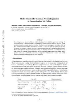 Model Selection for Gaussian Process Regression by Approximation Set
  Coding