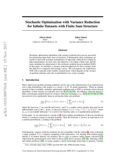 Stochastic Optimization with Variance Reduction for Infinite Datasets
  with Finite-Sum Structure