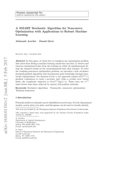 A SMART Stochastic Algorithm for Nonconvex Optimization with
  Applications to Robust Machine Learning