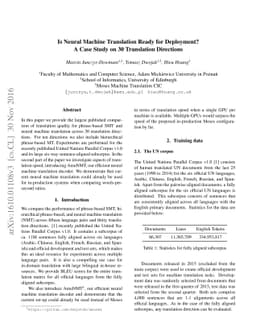 Is Neural Machine Translation Ready for Deployment? A Case Study on 30
  Translation Directions