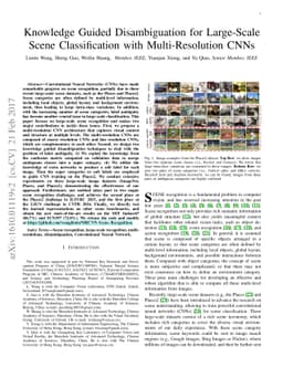 Knowledge Guided Disambiguation for Large-Scale Scene Classification
  with Multi-Resolution CNNs