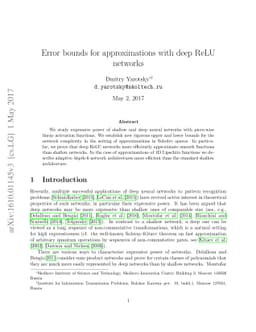 Error bounds for approximations with deep ReLU networks