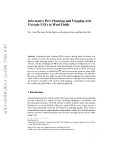 Informative Path Planning and Mapping with Multiple UAVs in Wind Fields