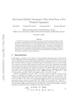 Recovering Multiple Nonnegative Time Series From a Few Temporal
  Aggregates