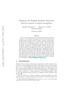 DeepGaze II: Reading fixations from deep features trained on object
  recognition