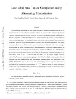 Low-tubal-rank Tensor Completion using Alternating Minimization