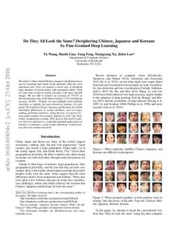Do They All Look the Same? Deciphering Chinese, Japanese and Koreans by
  Fine-Grained Deep Learning