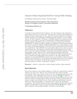 Adaptive Online Sequential ELM for Concept Drift Tackling