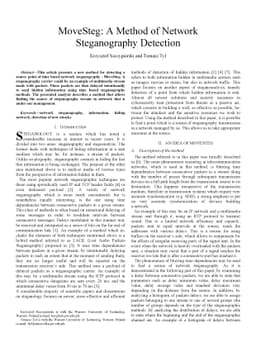 MoveSteg: A Method of Network Steganography Detection