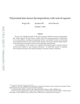 Polynomial-time Tensor Decompositions with Sum-of-Squares