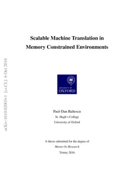 Scalable Machine Translation in Memory Constrained Environments