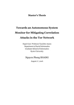 Towards an Autonomous System Monitor for Mitigating Correlation Attacks
  in the Tor Network