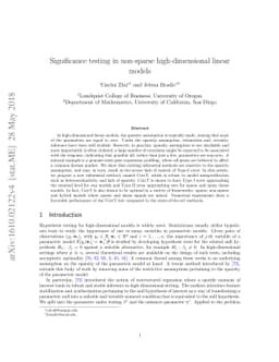 Significance testing in non-sparse high-dimensional linear models