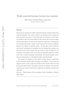 Weakly supervised learning of actions from transcripts