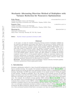 Stochastic Alternating Direction Method of Multipliers with Variance
  Reduction for Nonconvex Optimization