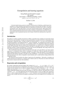 Extrapolation and learning equations