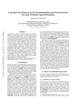 Long Short-Term Memory based Convolutional Recurrent Neural Networks for
  Large Vocabulary Speech Recognition