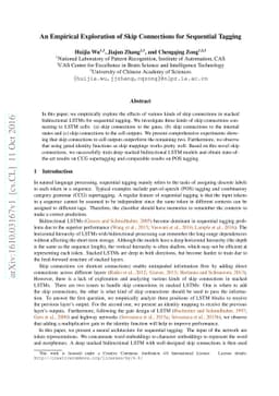An Empirical Exploration of Skip Connections for Sequential Tagging