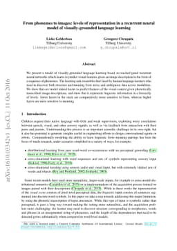 From phonemes to images: levels of representation in a recurrent neural
  model of visually-grounded language learning