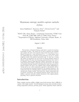 Maximum entropy models capture melodic styles