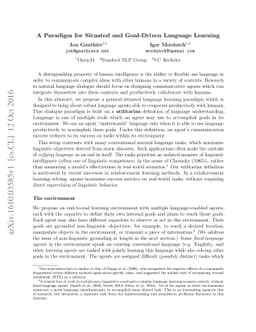 A Paradigm for Situated and Goal-Driven Language Learning