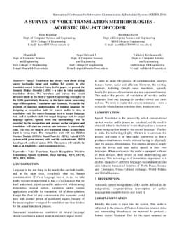A Survey of Voice Translation Methodologies - Acoustic Dialect Decoder