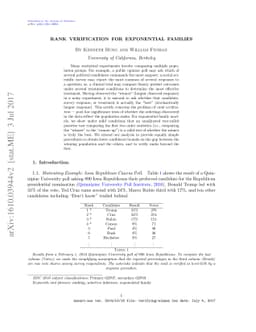 Rank Verification for Exponential Families