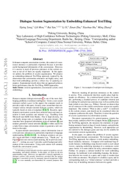 Dialogue Session Segmentation by Embedding-Enhanced TextTiling