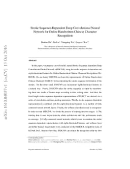 Stroke Sequence-Dependent Deep Convolutional Neural Network for Online
  Handwritten Chinese Character Recognition