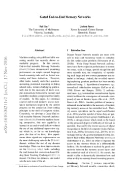 Gated End-to-End Memory Networks
