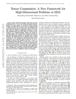 Tensor Computation: A New Framework for High-Dimensional Problems in EDA