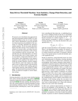 Data-Driven Threshold Machine: Scan Statistics, Change-Point Detection,
  and Extreme Bandits