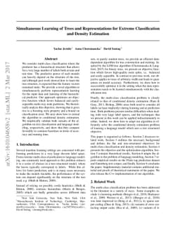 Simultaneous Learning of Trees and Representations for Extreme
  Classification and Density Estimation