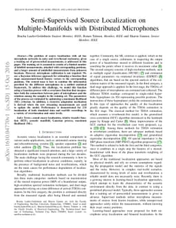 Semi-Supervised Source Localization on Multiple-Manifolds with
  Distributed Microphones