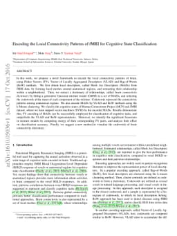 Encoding the Local Connectivity Patterns of fMRI for Cognitive State
  Classification