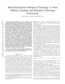 Structured Sparse Subspace Clustering: A Joint Affinity Learning and
  Subspace Clustering Framework