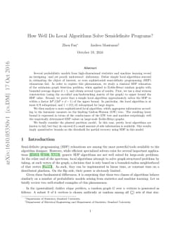 How Well Do Local Algorithms Solve Semidefinite Programs?