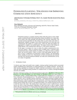 Federated Learning: Strategies for Improving Communication Efficiency