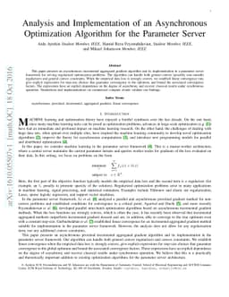 Analysis and Implementation of an Asynchronous Optimization Algorithm
  for the Parameter Server