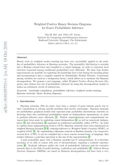 Weighted Positive Binary Decision Diagrams for Exact Probabilistic
  Inference