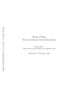 Master's Thesis : Deep Learning for Visual Recognition